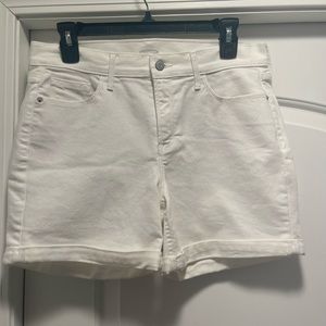 Old Navy, white denim shorts with cuff. Barely worn in great condition. Size 8